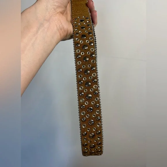 WB Atlas Western Rhinestone Studded Belt Y2K Cowgirl Glam Statement - Picture 7 of 9